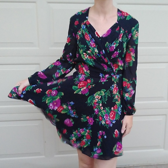 vintage LIZ CLAIBORNE floral dress S - Picture 4 of 9